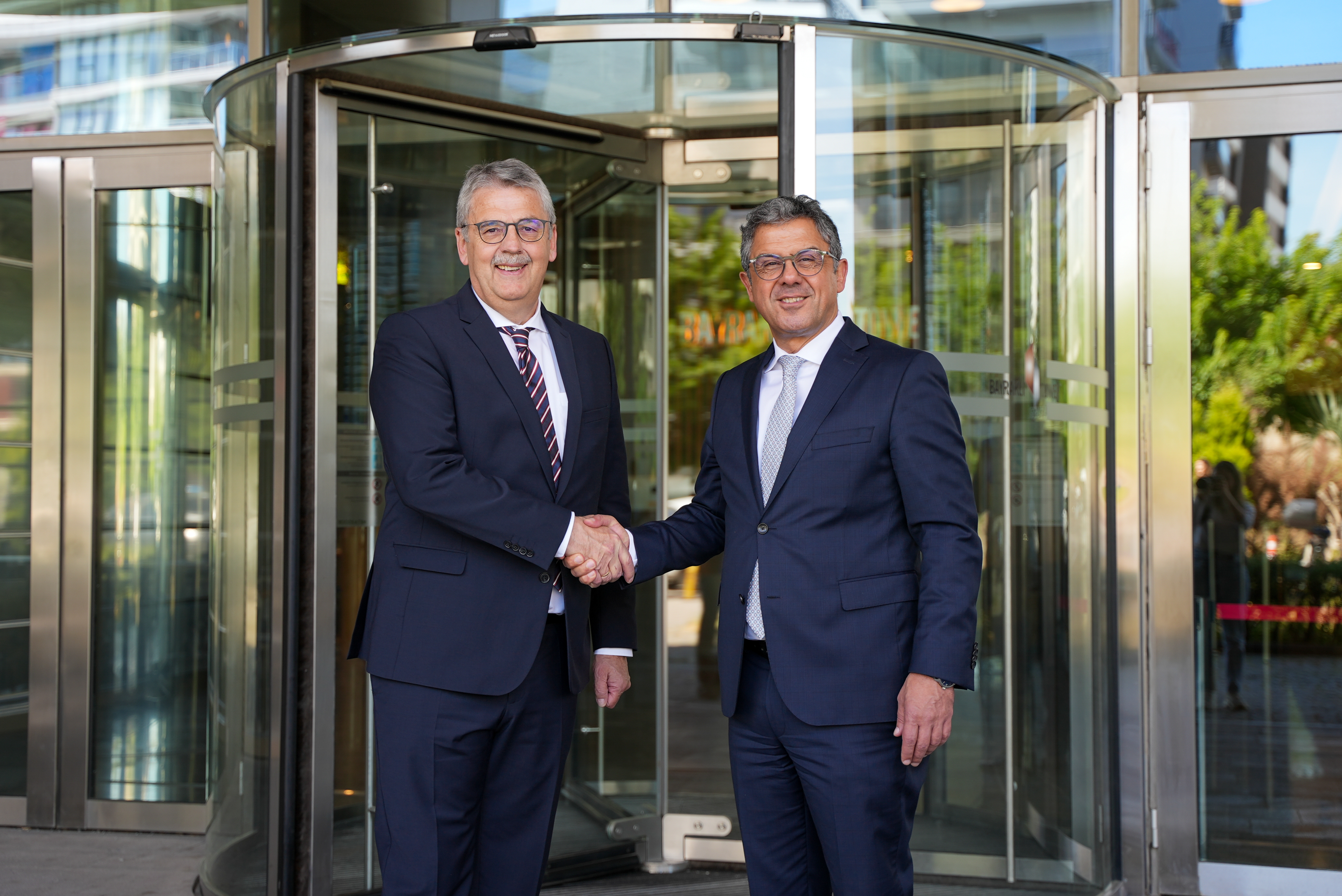 Bülent Uzuner on the right, with WFB managing director Andreas Heyer in 2024